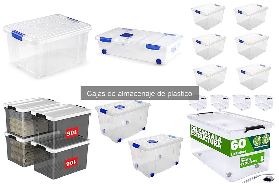 Capacidad de carga de cajas de almacenaje de plástico