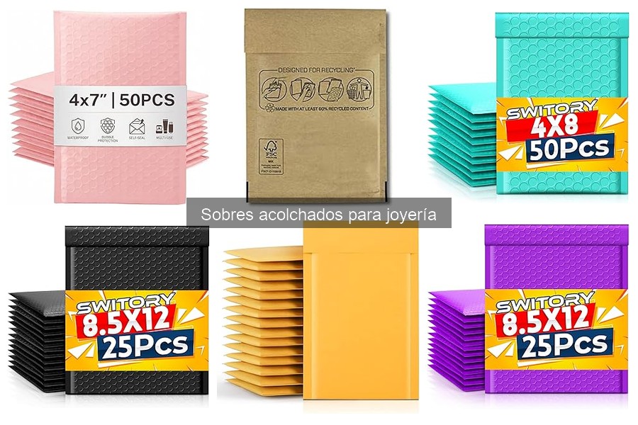 Características de los sobres acolchados para joyería