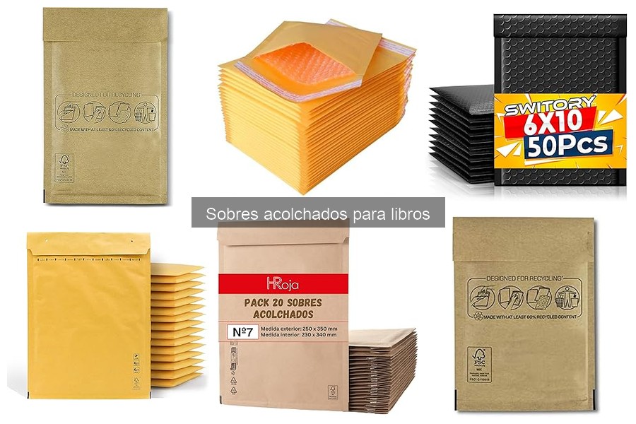 Comparativa de Sobres Acolchados para Libros en Amazon