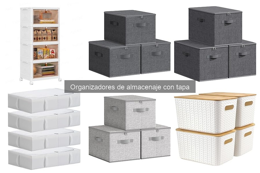 Comparativa: Organizadores de Almacenaje con Tapa de Plástico y Tela