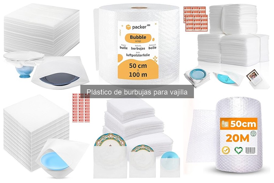 ¿Cuánto cuesta el plástico de burbujas para vajilla?