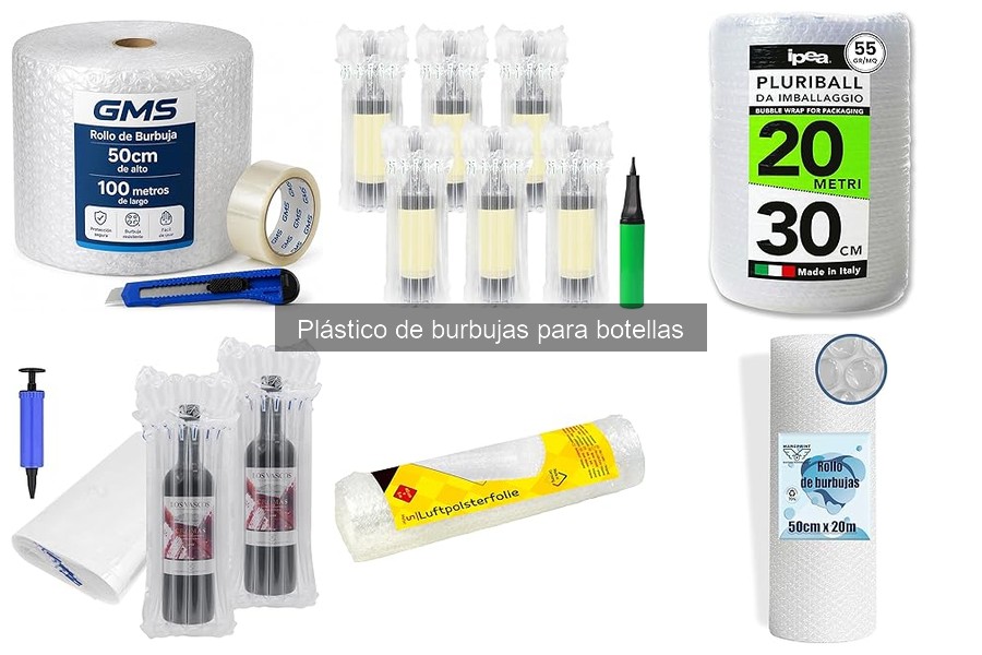 ** Problemas comunes al embalar botellas con plástico de burbujas