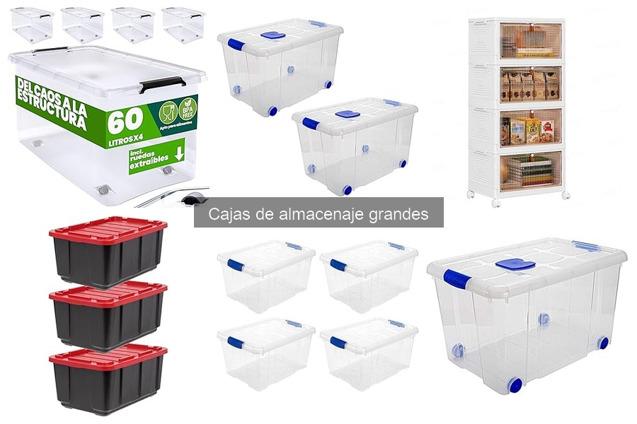 Tipos de cajas de almacenaje grandes y sus usos específicos