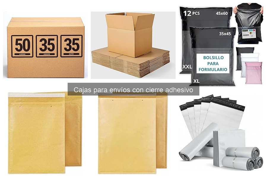 Tipos de cajas para envíos con cierre adhesivo